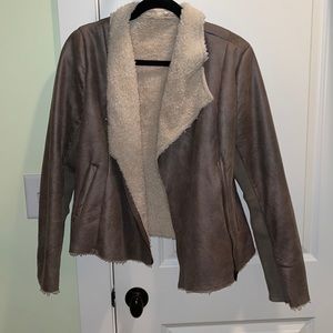 Suede fleece lined jacket